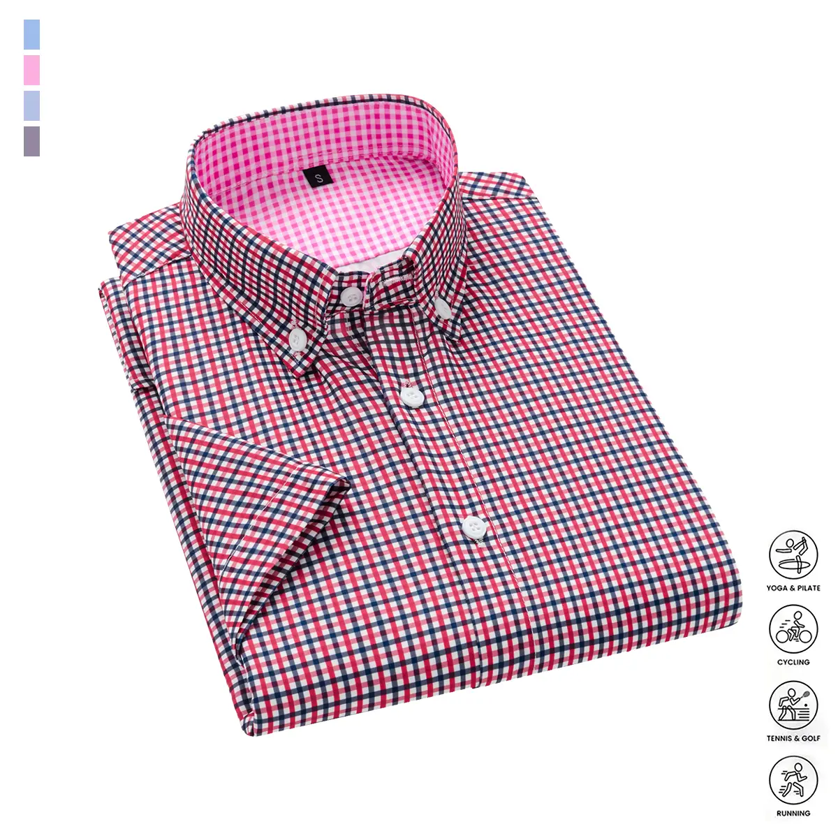 Men's Business-Casual Short-Sleeve Collared Shirt