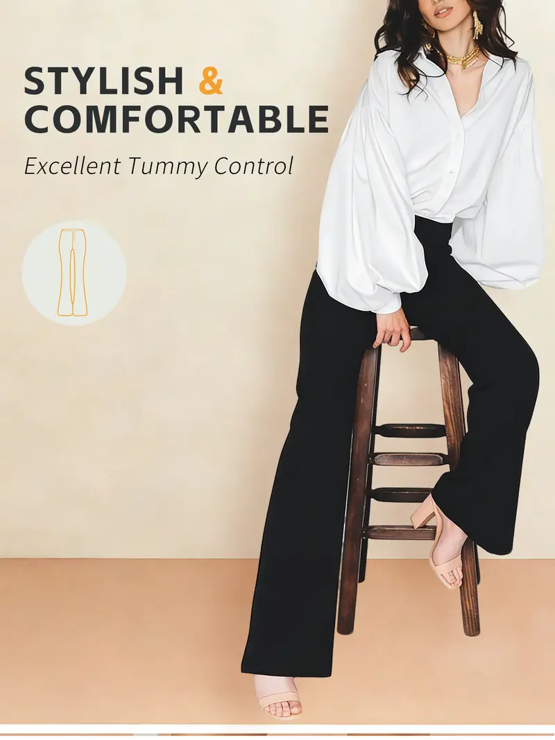 Women's High-Waisted Stretch Kick-Flare Pants
