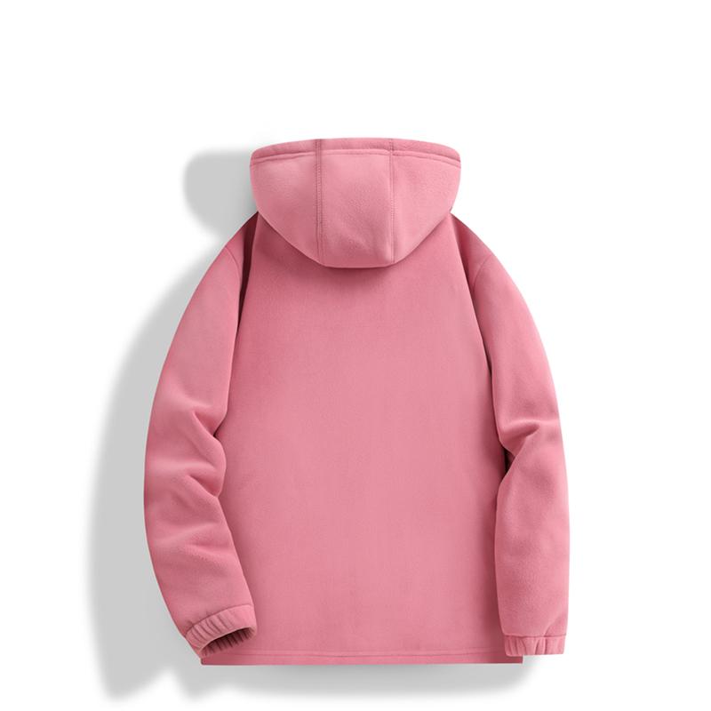 Women&rsquo;s autumn/winter fleece jacket/cardigan with thick lining for warmth, hooded, casual and stylish, suitable for outdoor sports, detachable hood