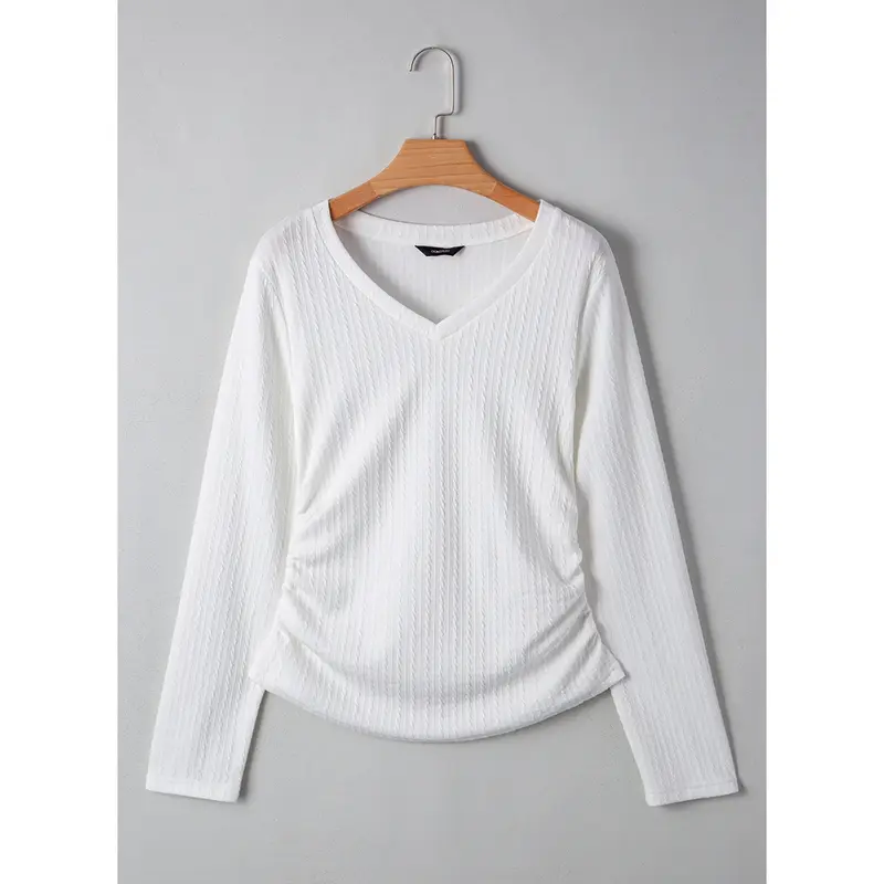 Women's Casual V-Neck Long-Sleeve Top
