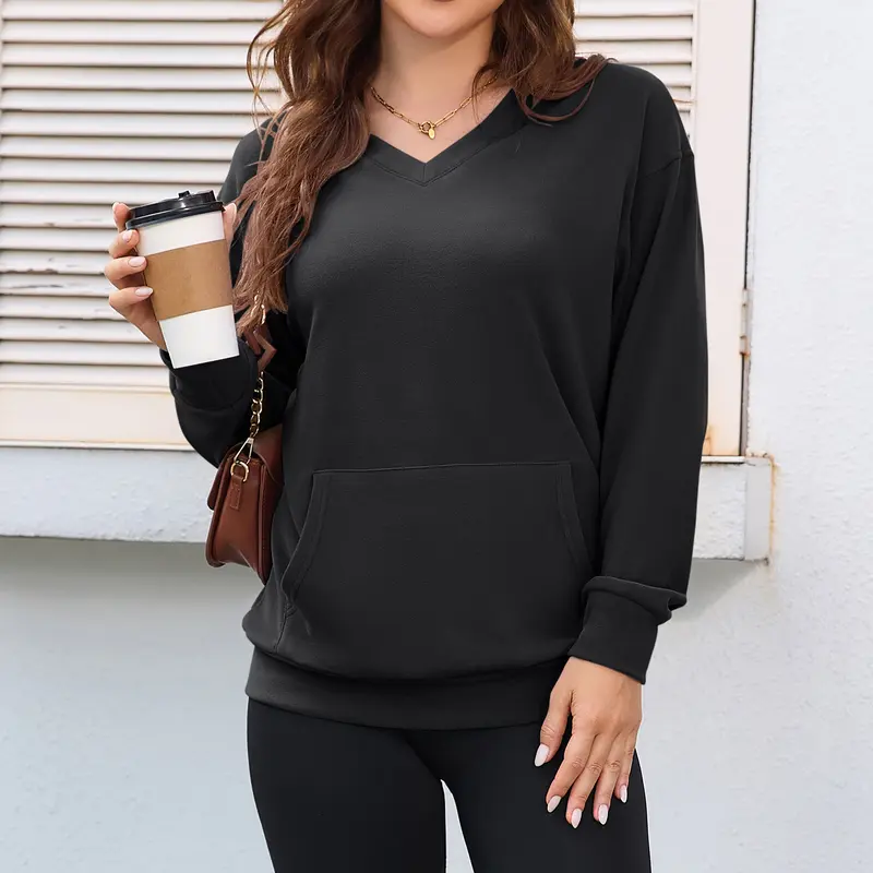 Women's V-neck sweatshirt (hood-free)