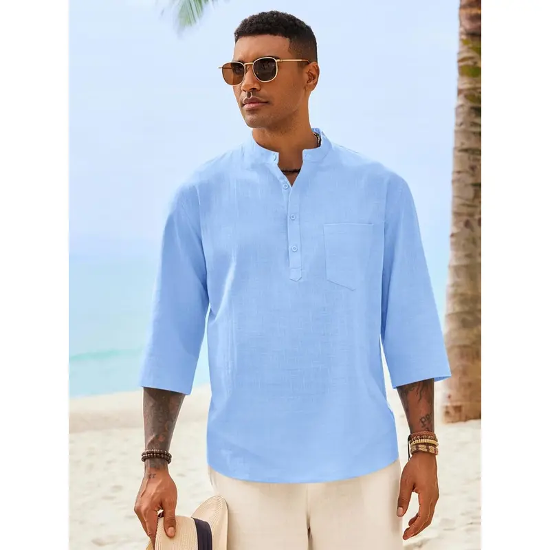 Men's Casual Henley Shirt