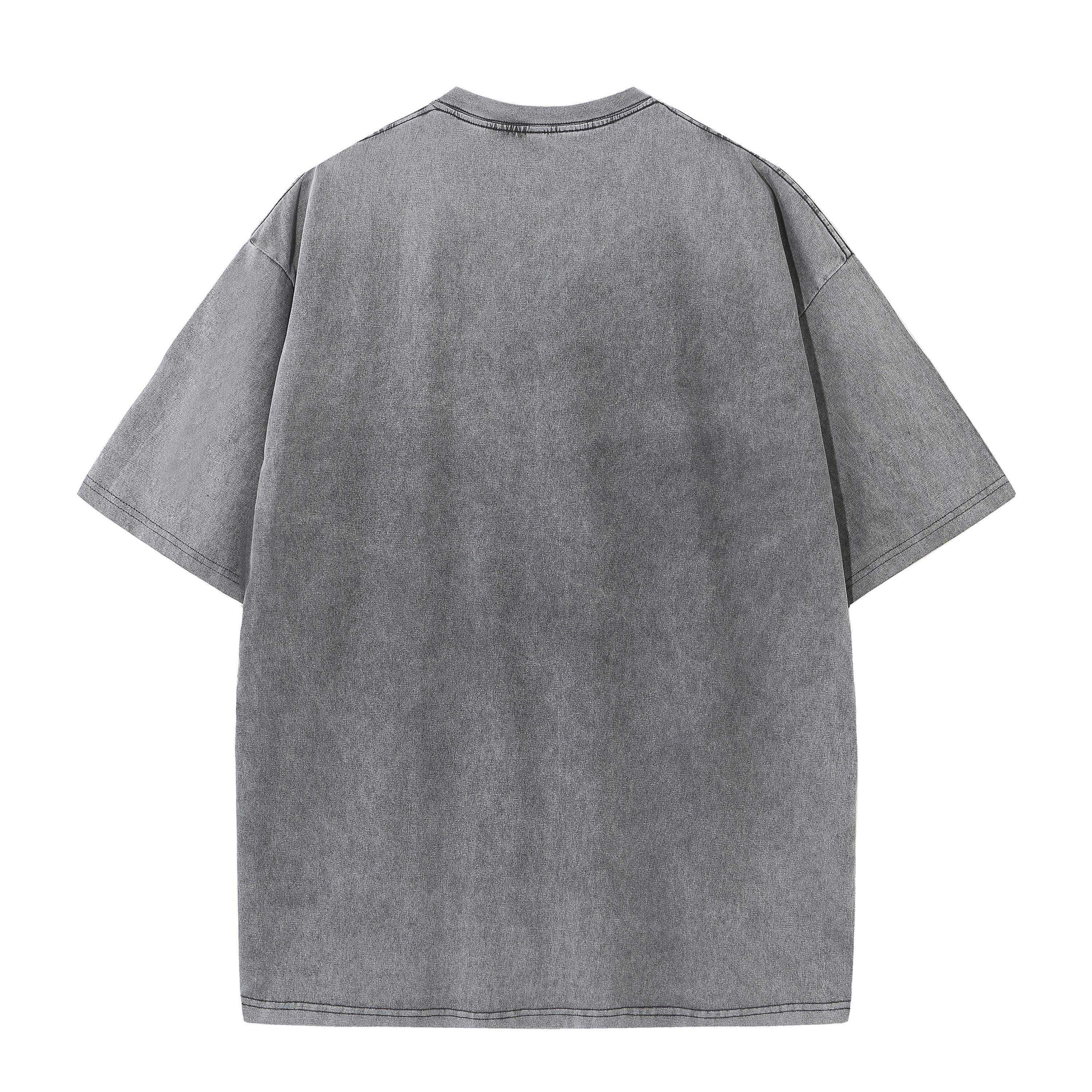 5PCS Men&rsquo;s Extra Large Fitness Retro Heavyweight T-Shirts, Pure Cotton Sports Acid Wash Loose Fit, Summer Sweat Absorption, Multiple Colors