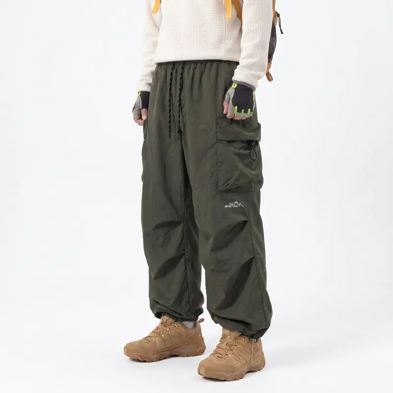 Men's black loose-fit cargo pants