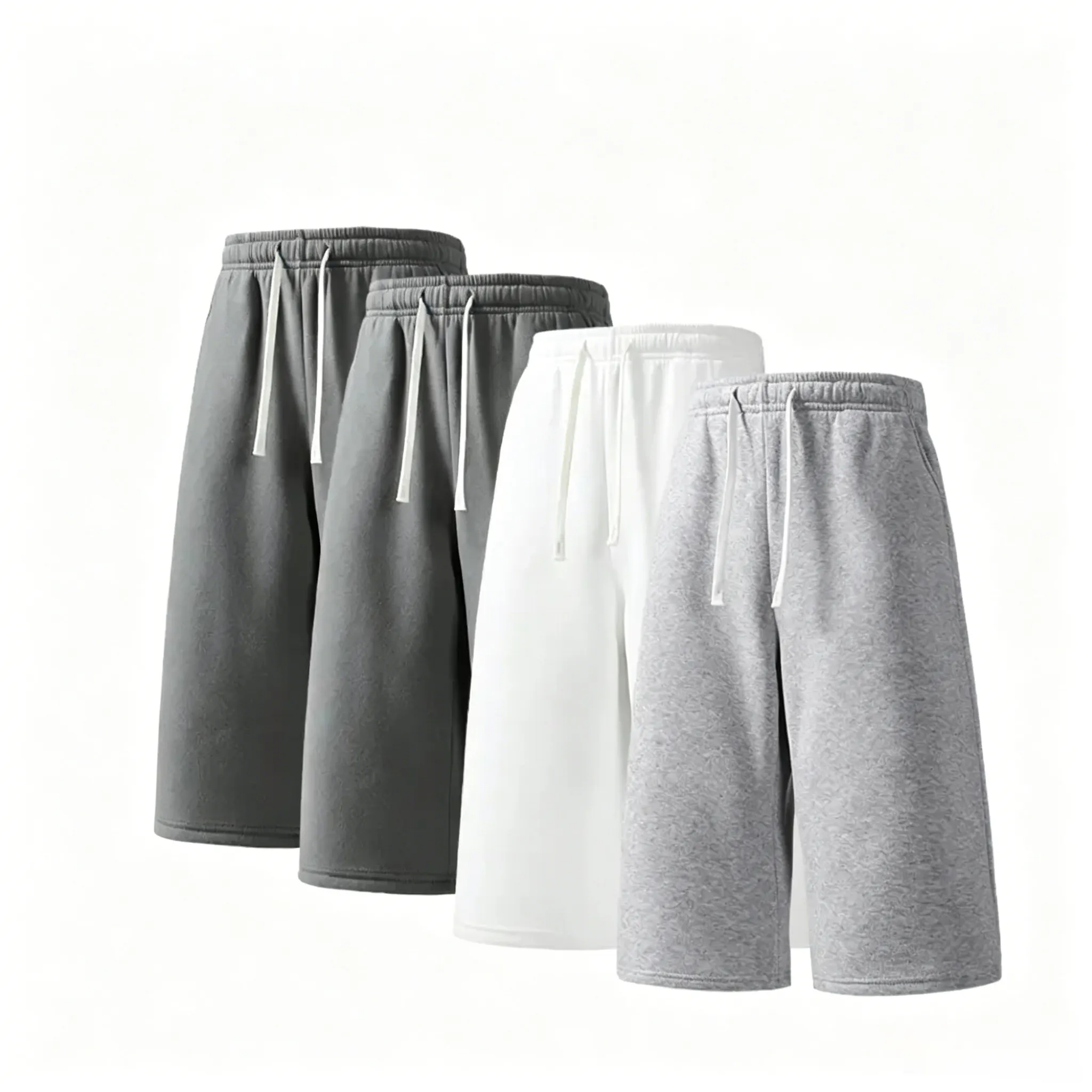 (4-pack)Men’s Casual Sweat Stretchable Breathable Knee-Length Shorts