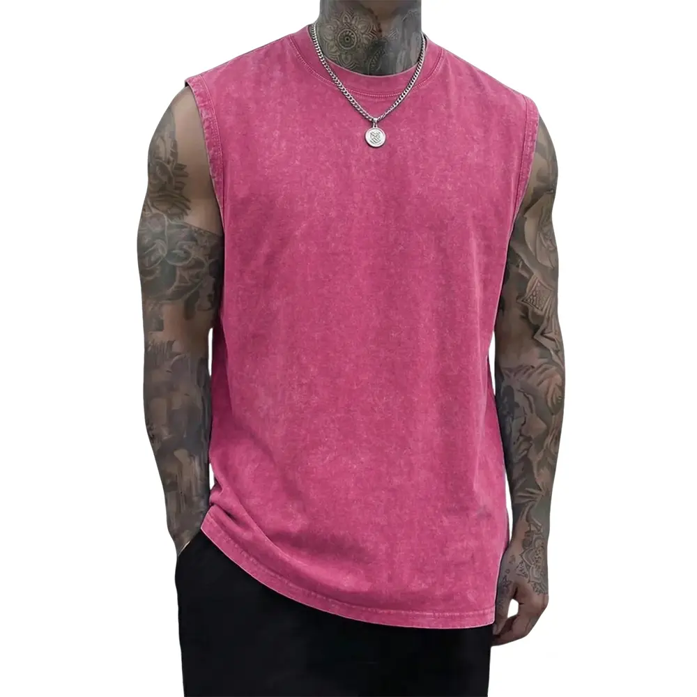 Men's 230g Heavyweight Pure Cotton Vintage Sleeveless Tank Top