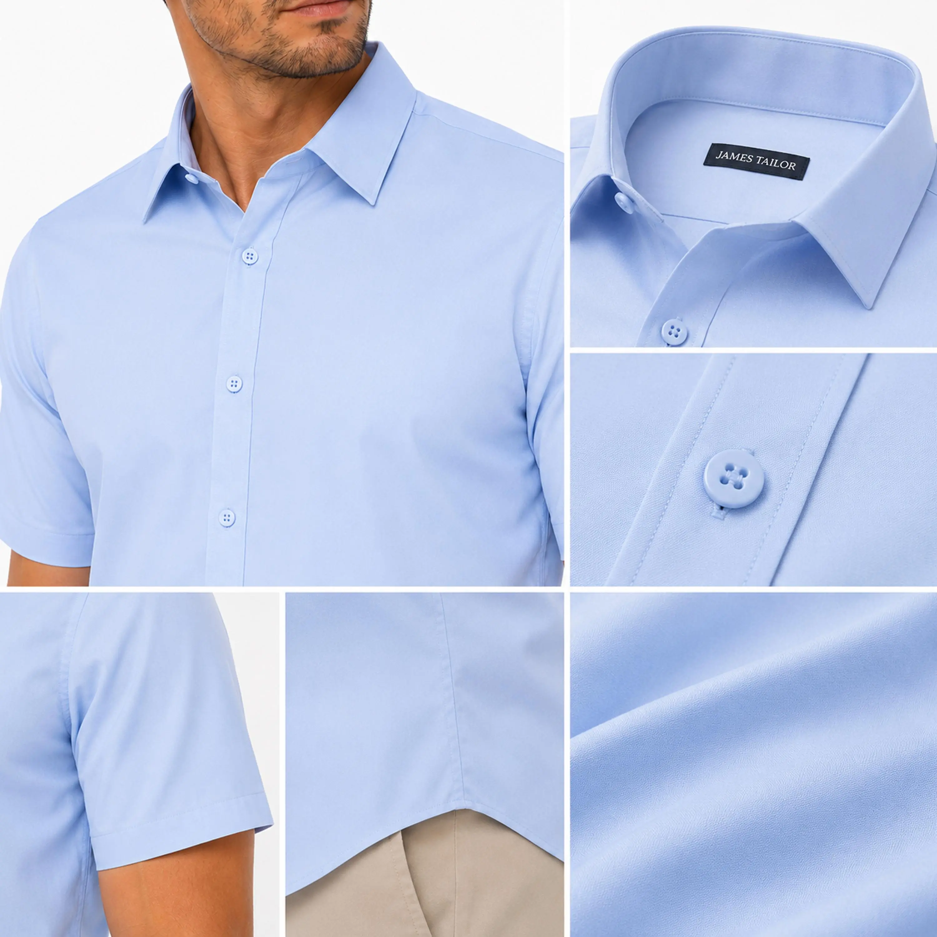 Men's Short-Sleeve Stretch Dress Shirt