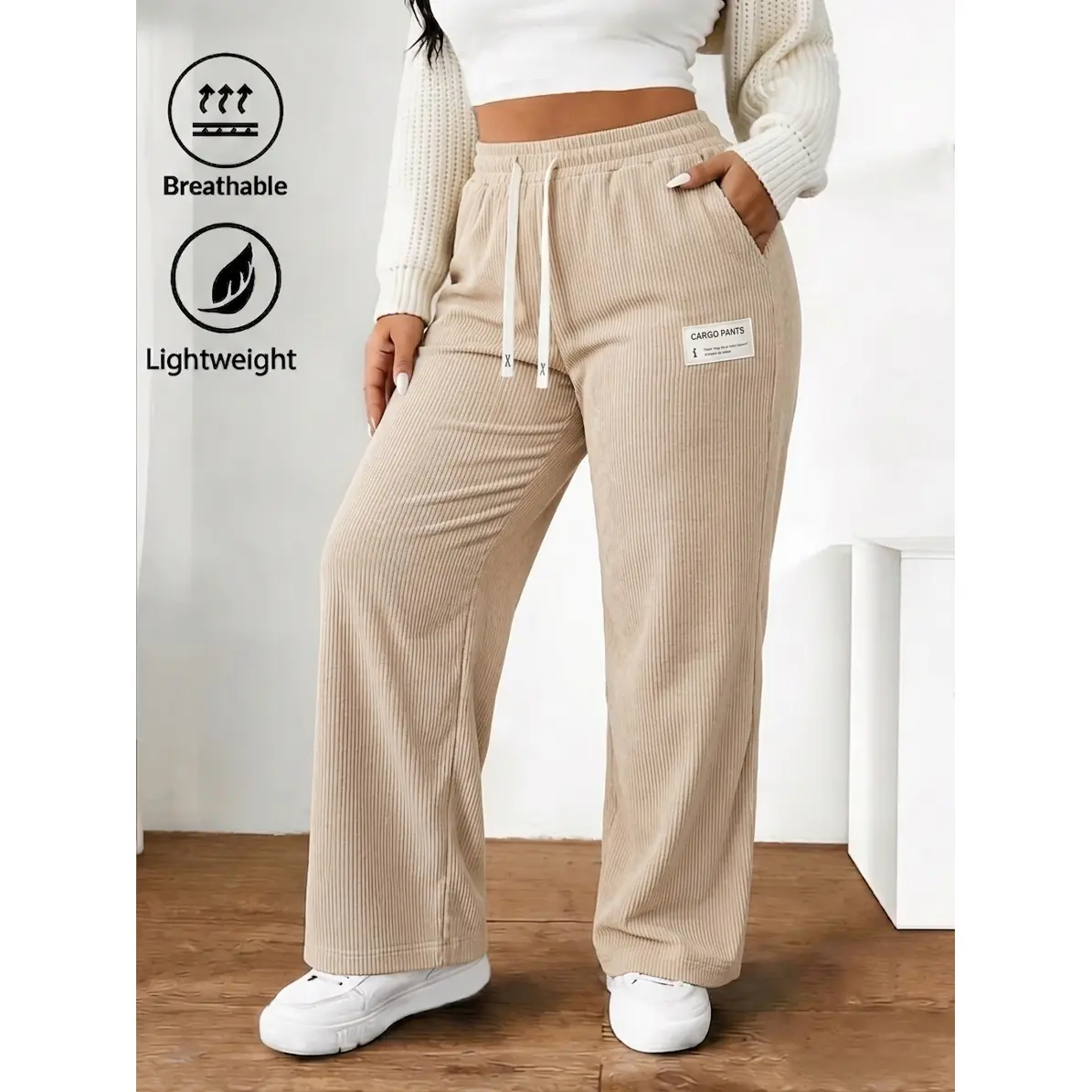 Women's Casual High-Waisted Corduroy Trousers