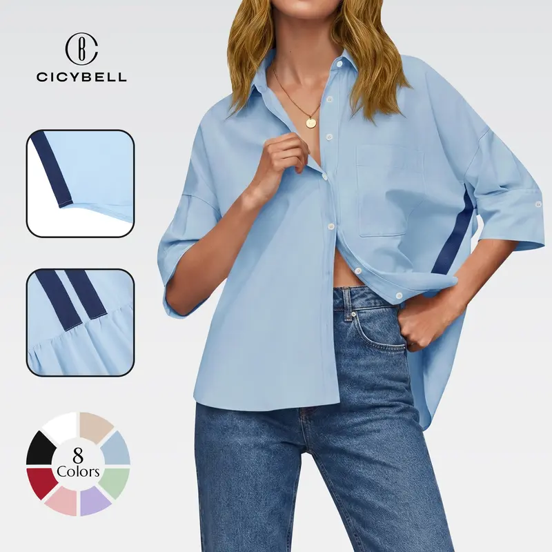 Women's Loose-Fit Button-Down Shirt for Summer