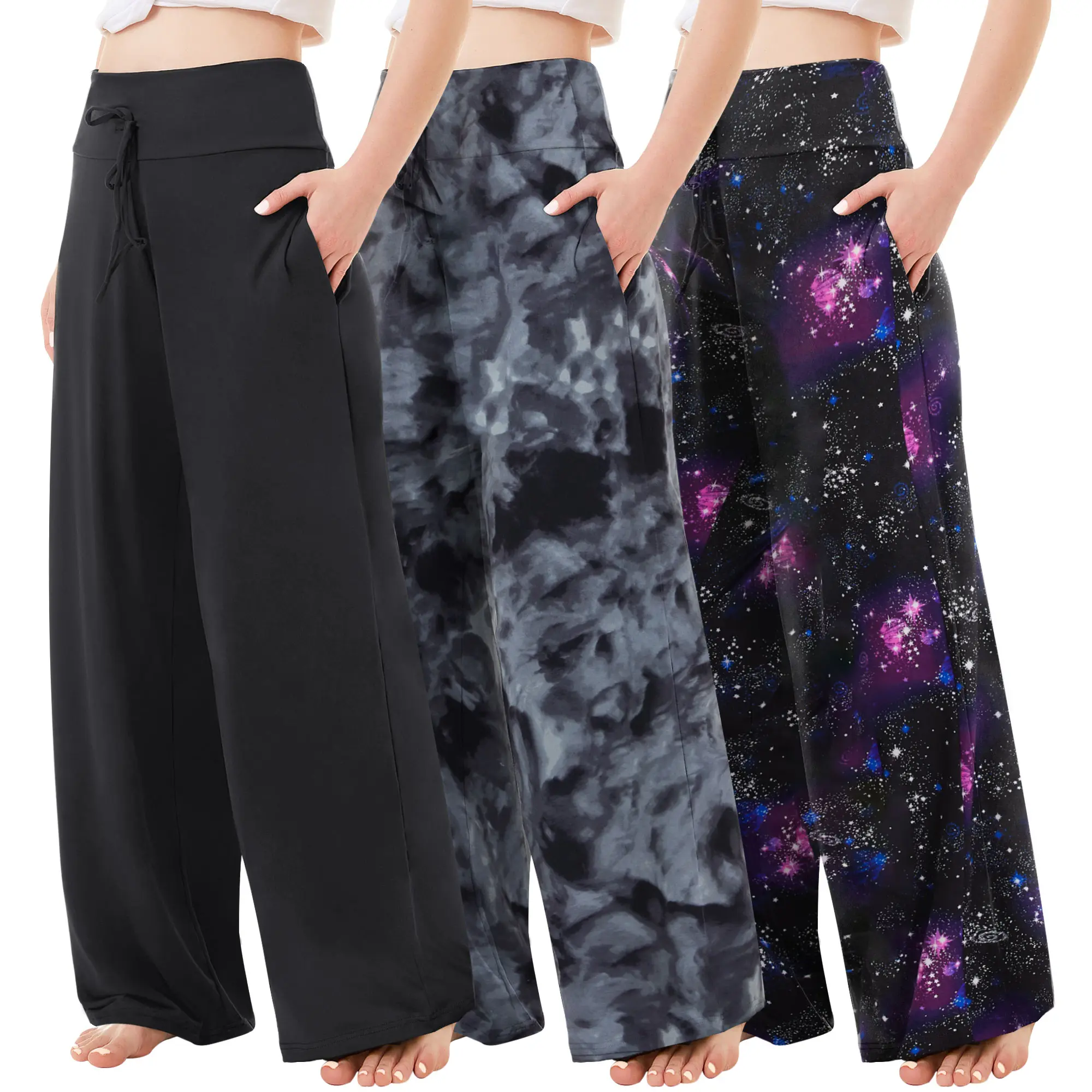 SHOWITTY Women's High Waisted Wide Leg Pants with Pockets