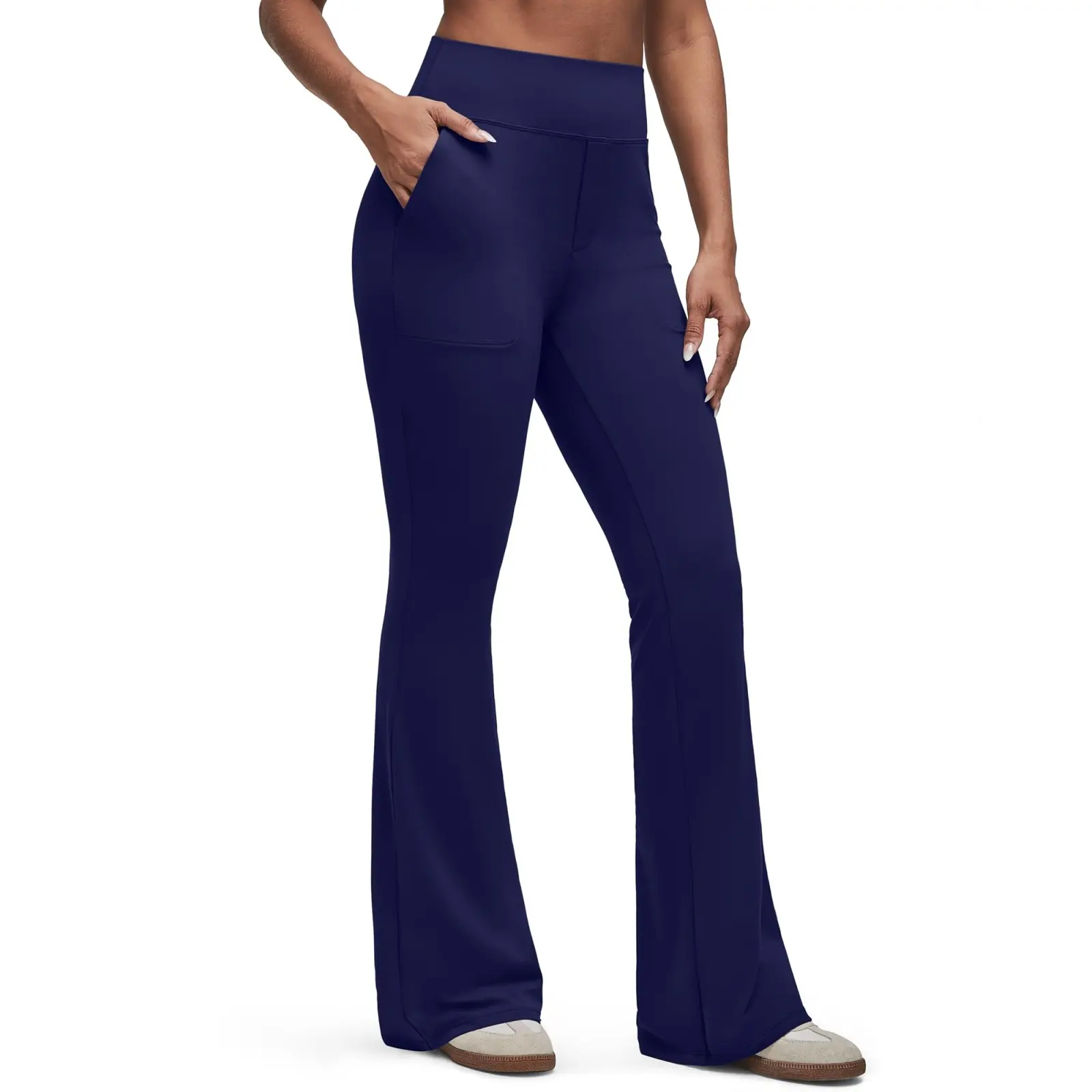 Women's Flared Trousers—High-Waisted Flared Leggings