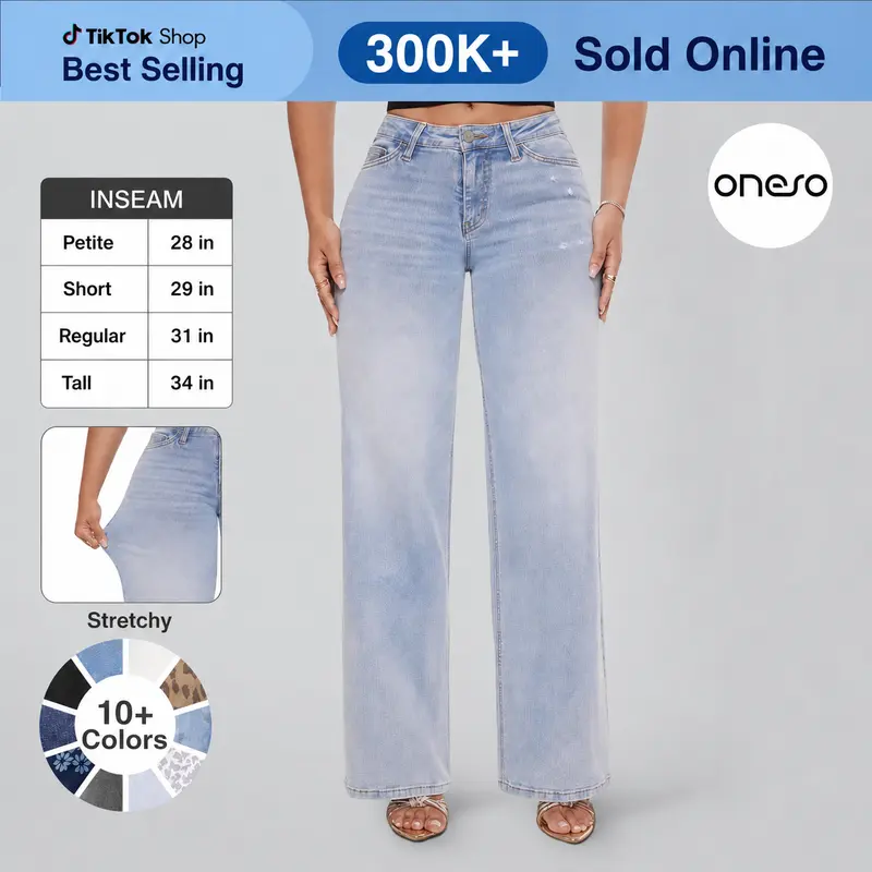 Low-to-mid rise, loose-fit BBL-style jeans