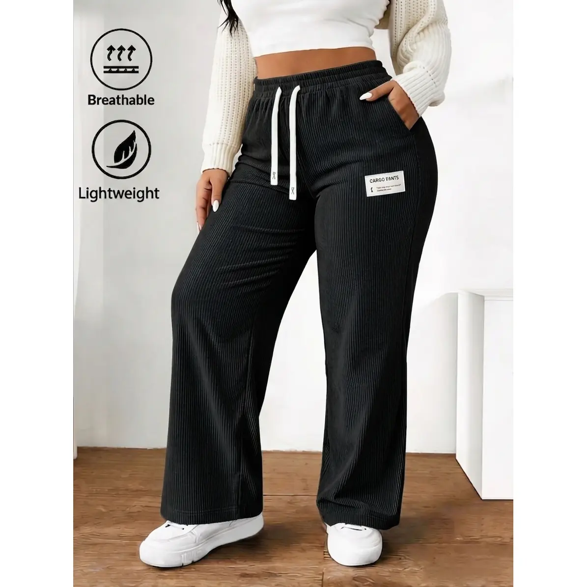 Women's Casual High-Waisted Corduroy Trousers
