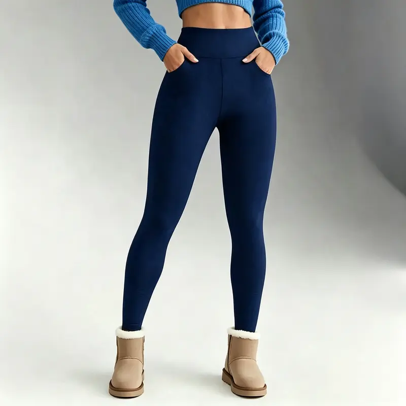 Women's High-Waisted Faux Shearling-Lined Yoga Pants