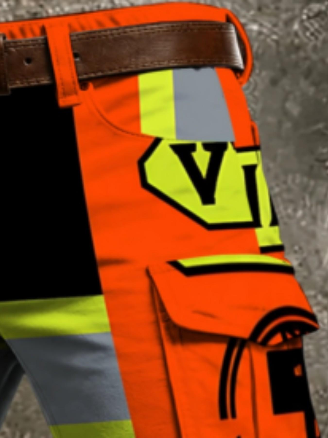 Patchwork High Visibility Full Print Cargo Pants, Emergency Rescue Workwear, Multi-Pocket Casual Long Pants, Man