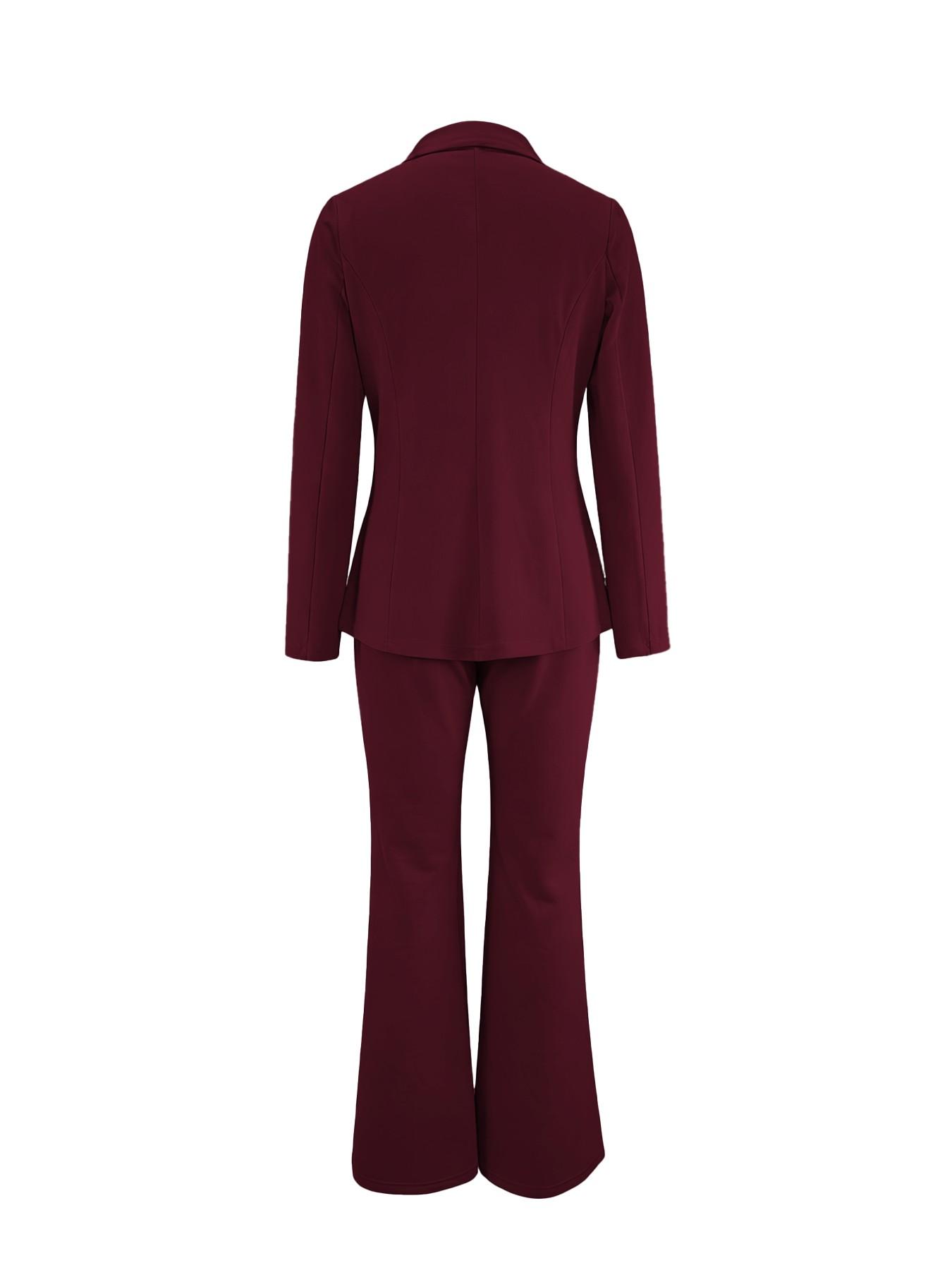 Women's Two-Piece Matching Set, Pants Set Outfit, Plain Button Lapel Fitted Blazer & Suit Pants, Business Casual Long Sleeve Outerwear & Trousers for Daily Outdoor Wear, Work Office Clothes, All Seasons, Essential Business Attire, Work Casual Blazers Women's Two-Piece Matching Set, Pants Set Outfit, Plain Button Lapel Fitted Blazer & Suit Pants, Business Casual Long Sleeve Outerwear & Trousers for Daily Outdoor Wear, Work Office Clothes, All Seasons, Essential Business Attire, Work Casual Blazers