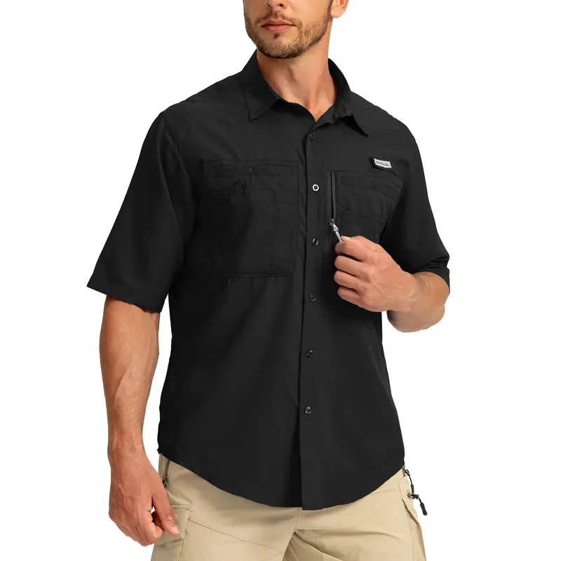 Men's Casual Outdoor Button-Up Fishing Shirt