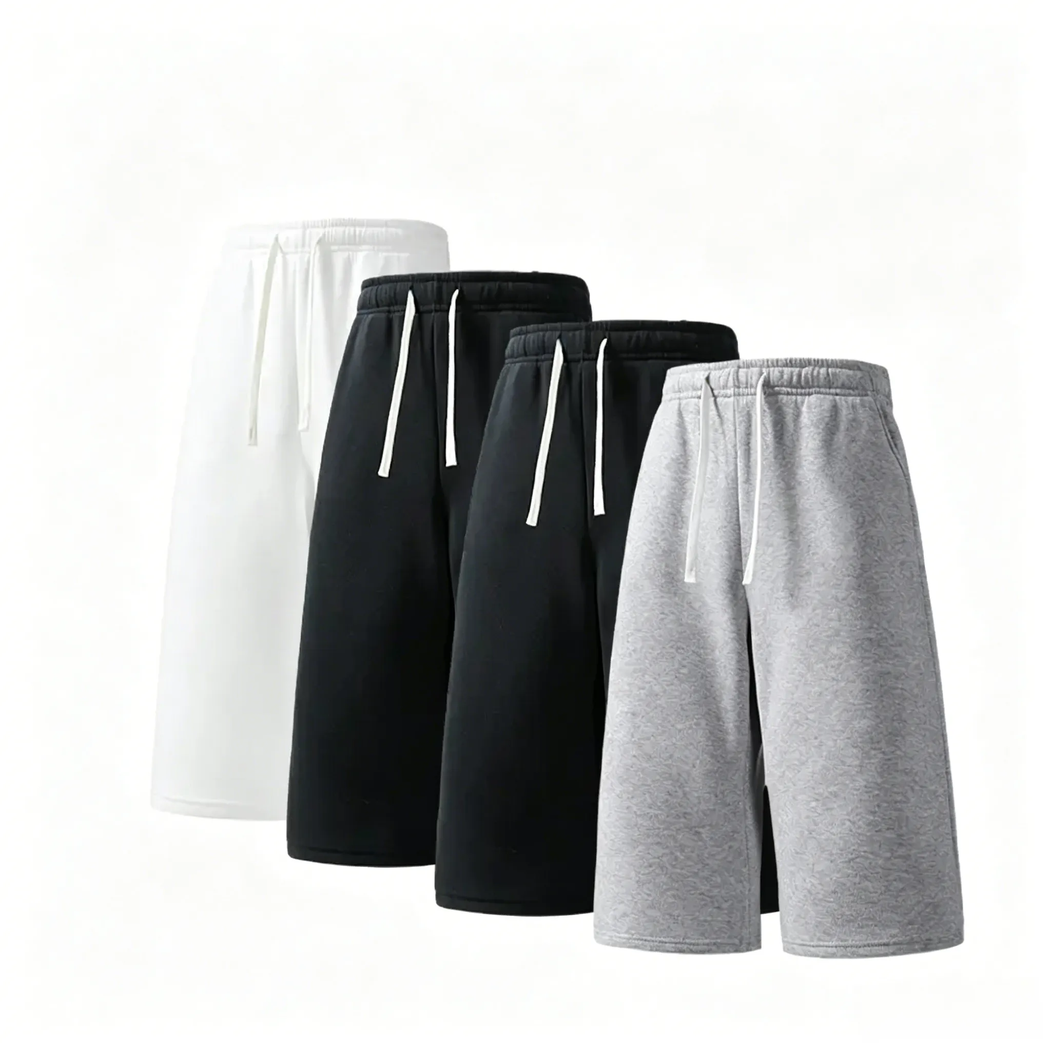 (4-pack)Men’s Casual Sweat Stretchable Breathable Knee-Length Shorts