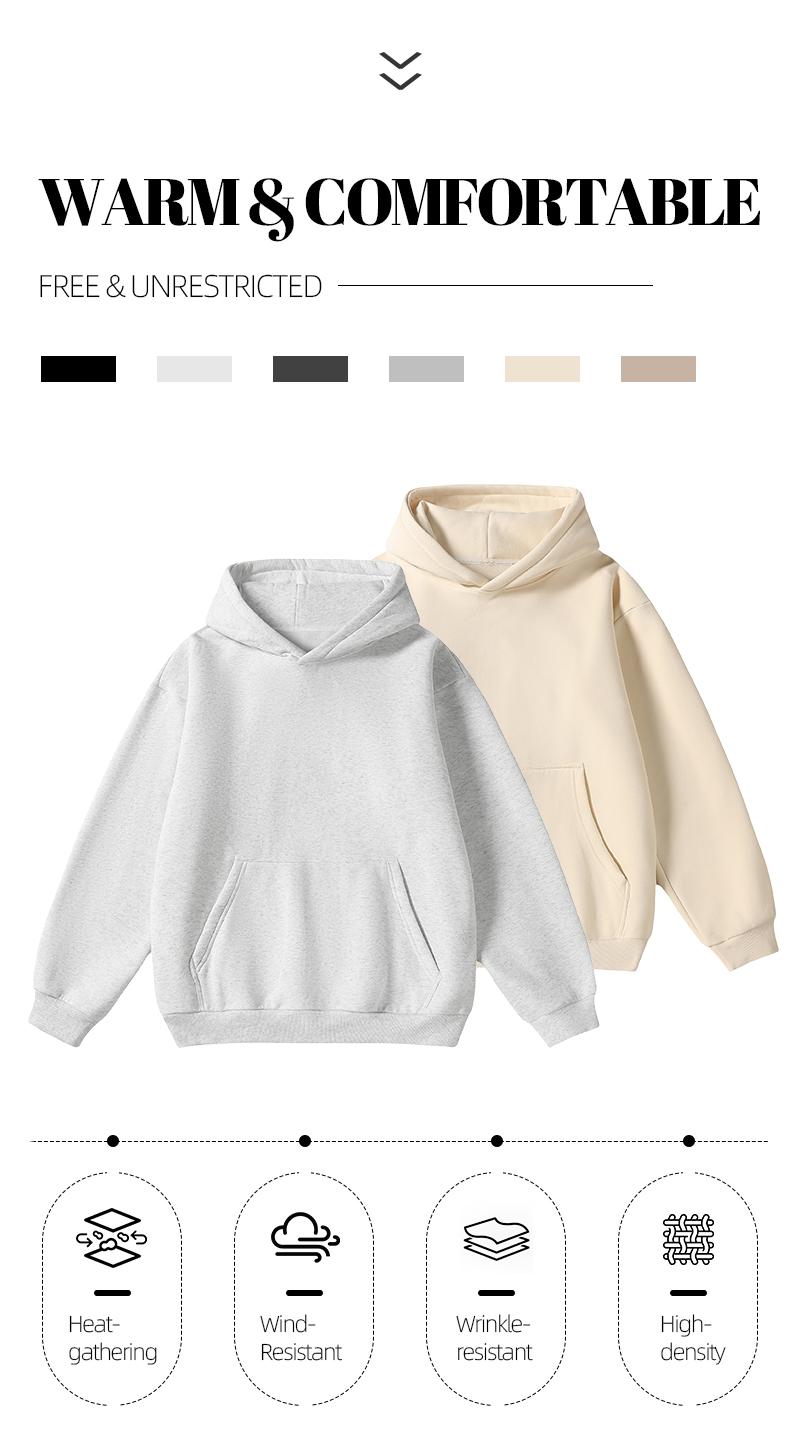 Men's Hoodie Cotton Blend Long Sleeve Pullover Regular Fit Soft Breathable Durable Everyday Comfort Machine Washable Casual Outdoor Urban Street Wear Black Beige