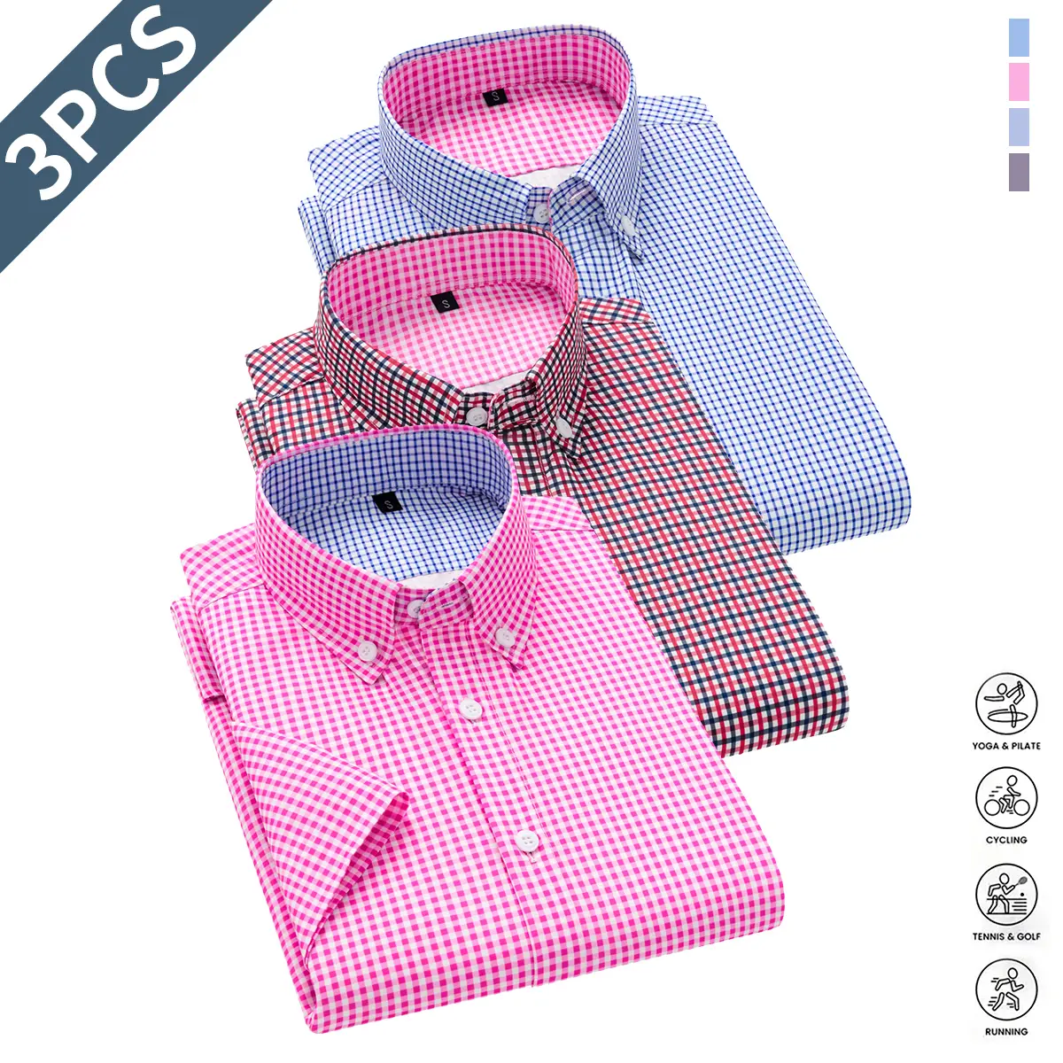Men's Business-Casual Short-Sleeve Collared Shirt