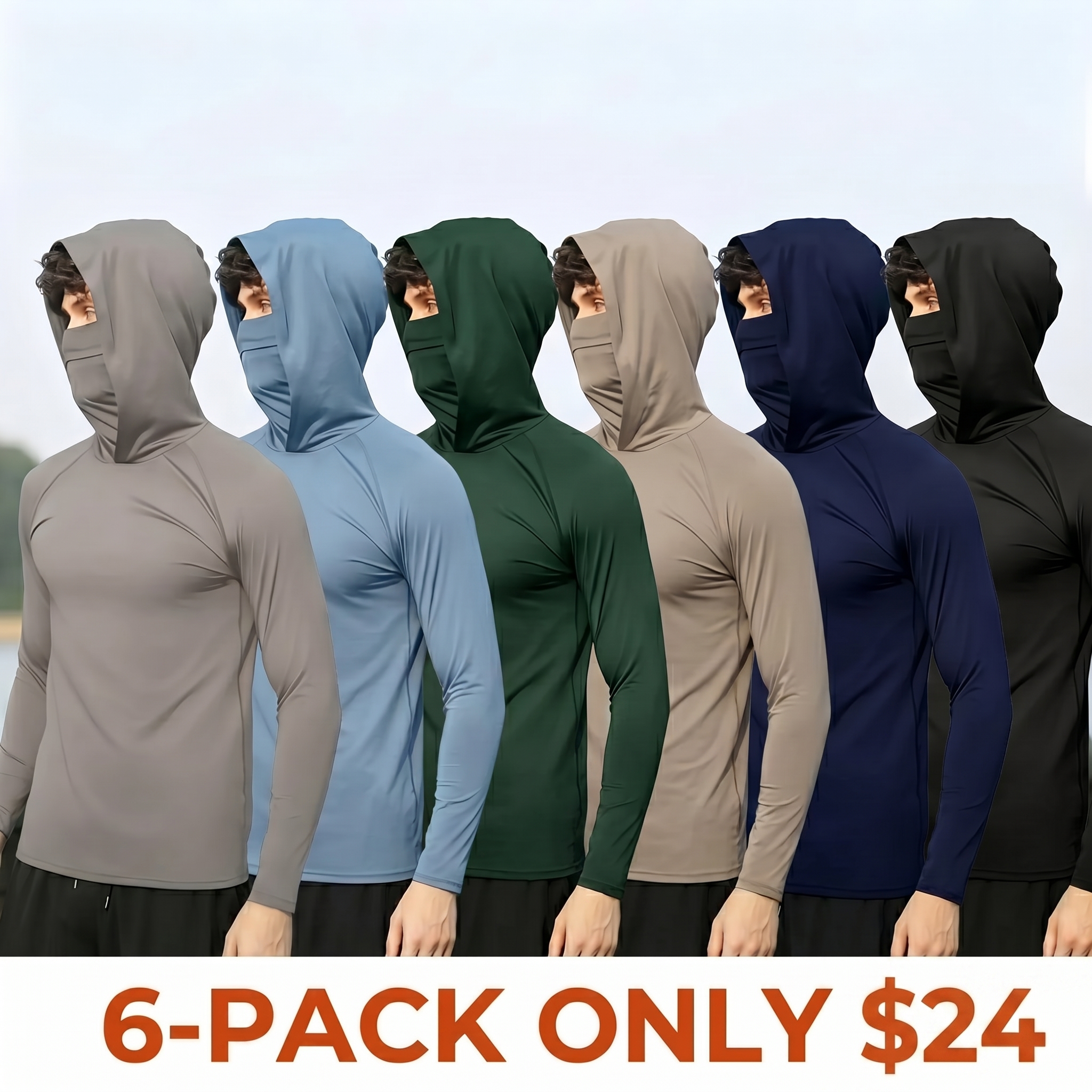 Men's Casual Hooded Pullover – with UPF Sun Protection