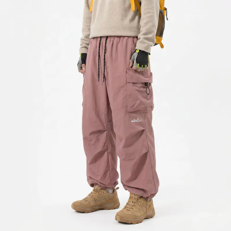 Men's black loose-fit cargo pants