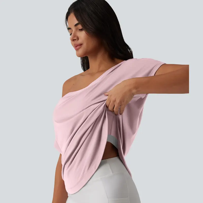 Quick-dry yoga top with built-in bra