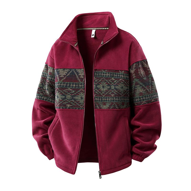 Men's Ethnic Pattern Full-Zip Fleece-Lined Long-Sleeve Knitwear Coat - Stand Collar, Casual Loose Male Clothing, Christmas Autumn-Winter Everyday Top (Sizes S-4XL) Men's Ethnic Pattern Full-Zip Fleece-Lined Long-Sleeve Knitwear Coat - Stand Collar, Casual Loose Male Clothing, Christmas Autumn-Winter Everyday Top (Sizes S-4XL)