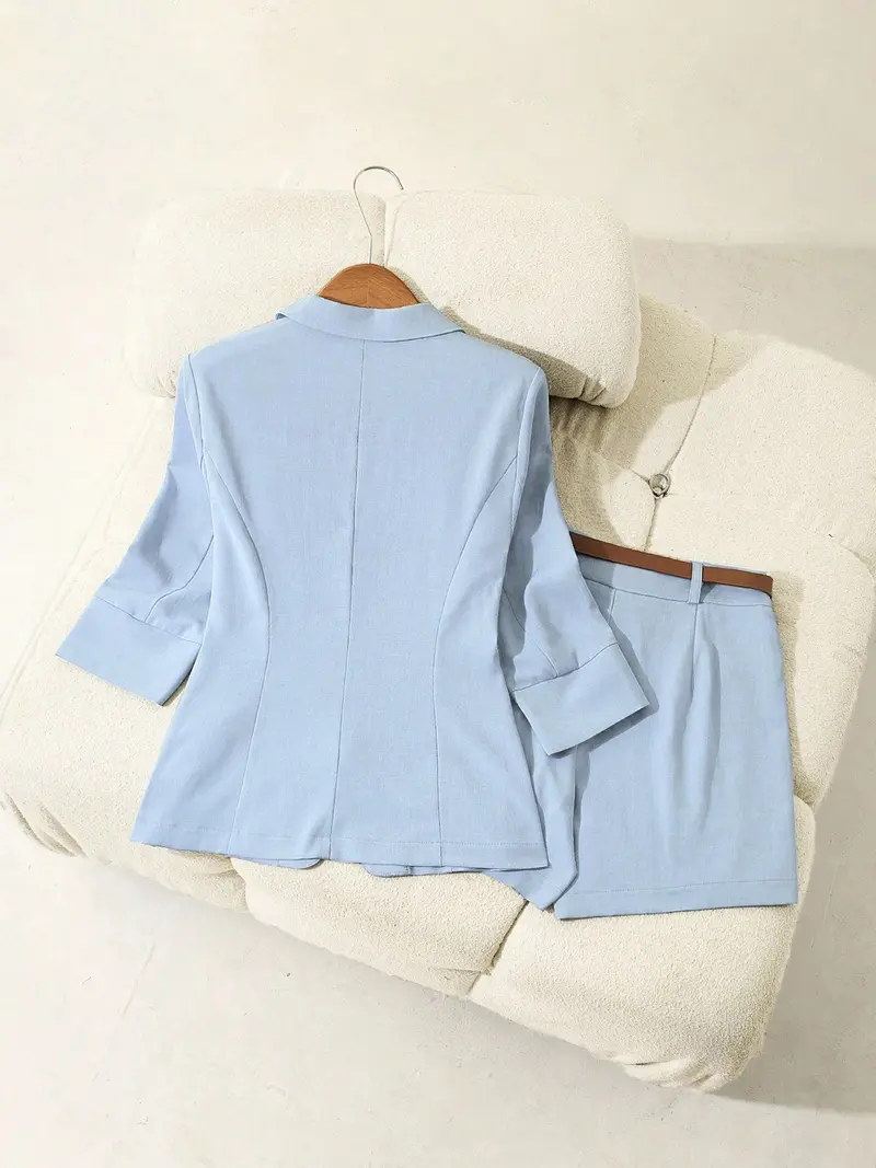 Women's Basic Workwear Suit Set (with Pockets)