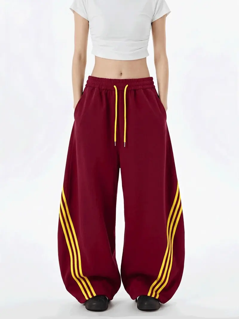 Women's Vintage-Style Striped Wide-Leg Trousers