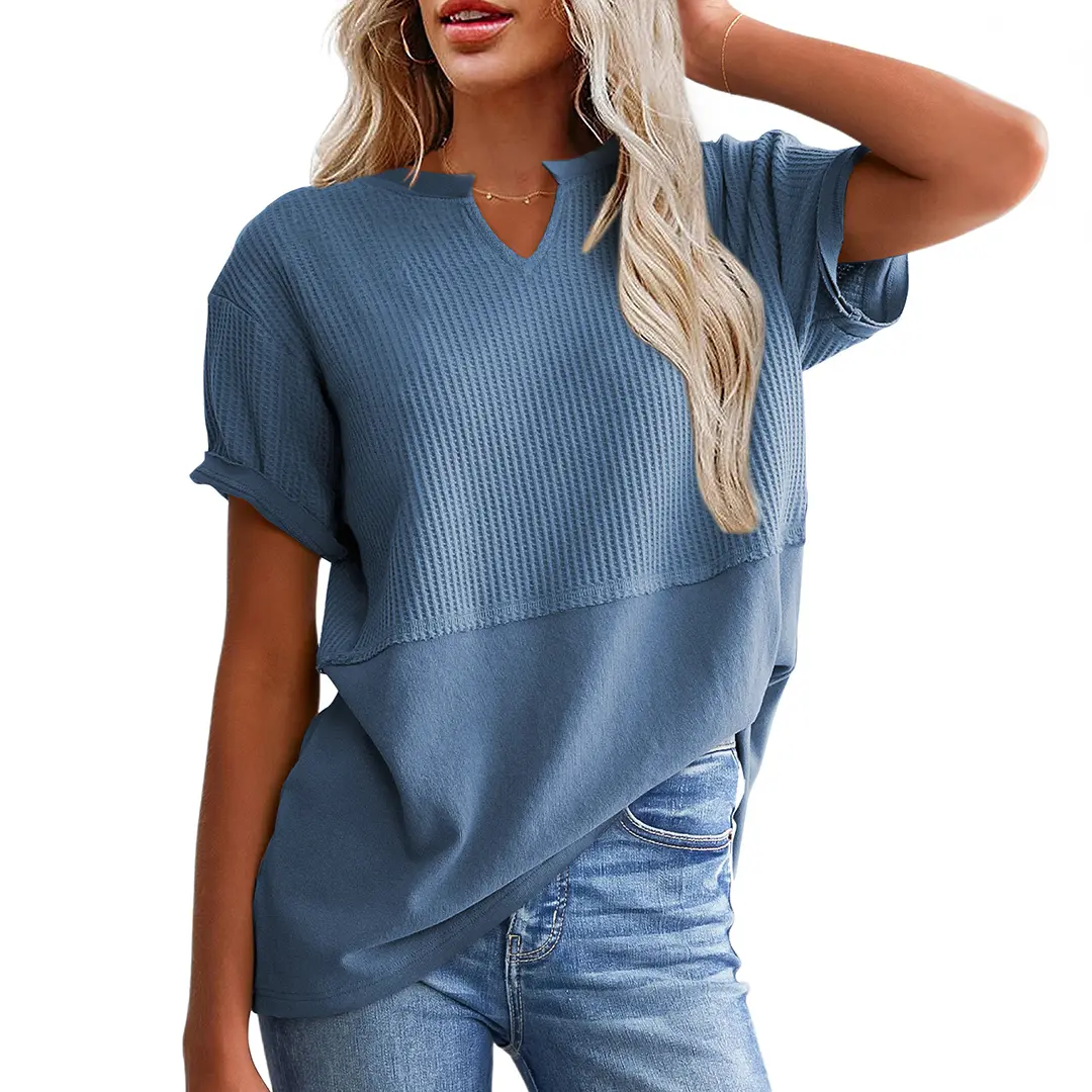 Women's Long Waffle-Knit Top