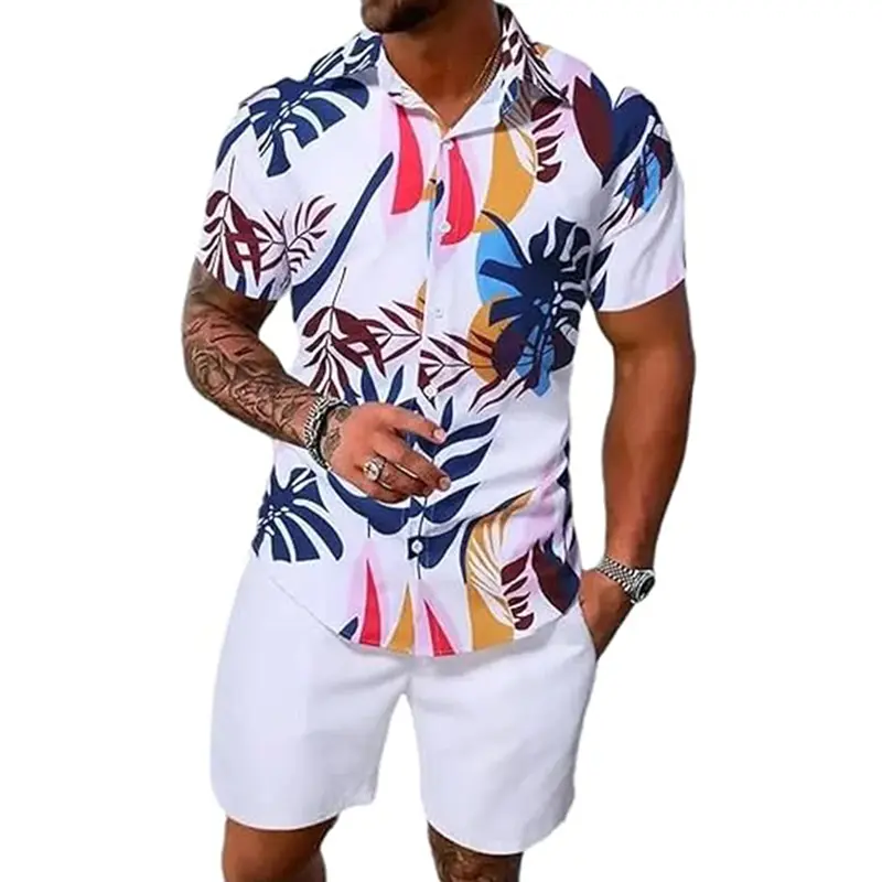 Men's Hawaiian-style two-piece set