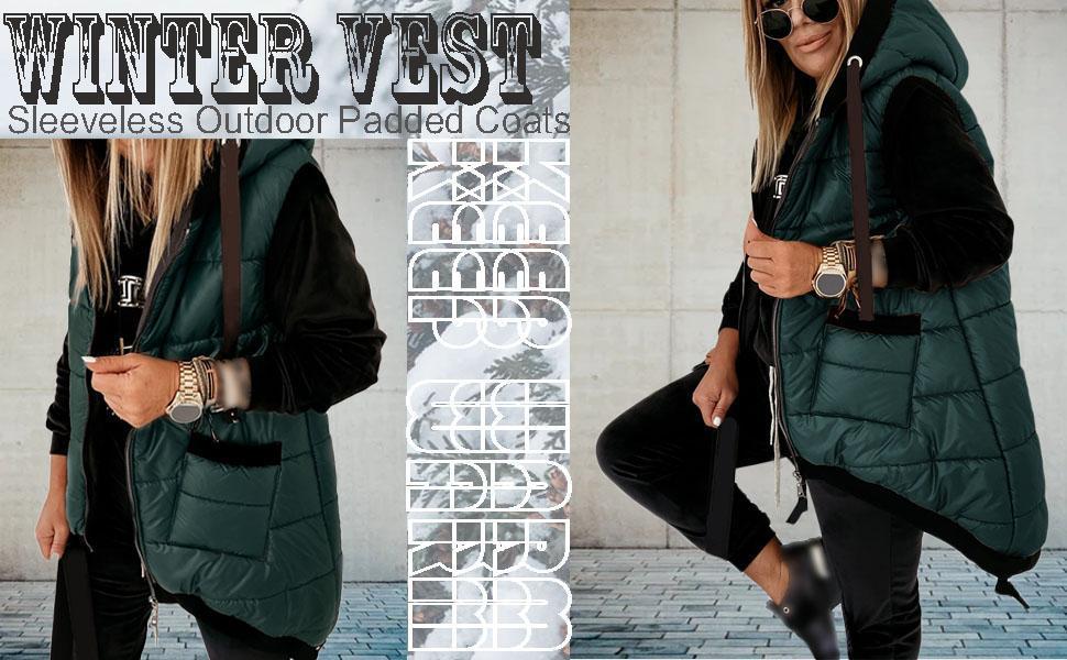 Imily Bela Women's Hooded Outwear Vest Lightweight Zipper Up Padded Gilet With Pockets Basic Fitted Imily Bela Women's Hooded Outwear Vest Lightweight Zipper Up Padded Gilet With Pockets Basic Fitted