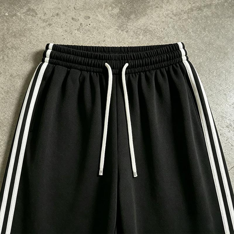 Women's 2-Pack Chic Striped Drawstring Track Pants, Retro Straight-Leg Polyester Casual Pants for Gym Activewear, Drawstring Pants, Long Pants Women's 2-Pack Chic Striped Drawstring Track Pants, Retro Straight-Leg Polyester Casual Pants for Gym Activewear, Drawstring Pants, Long Pants