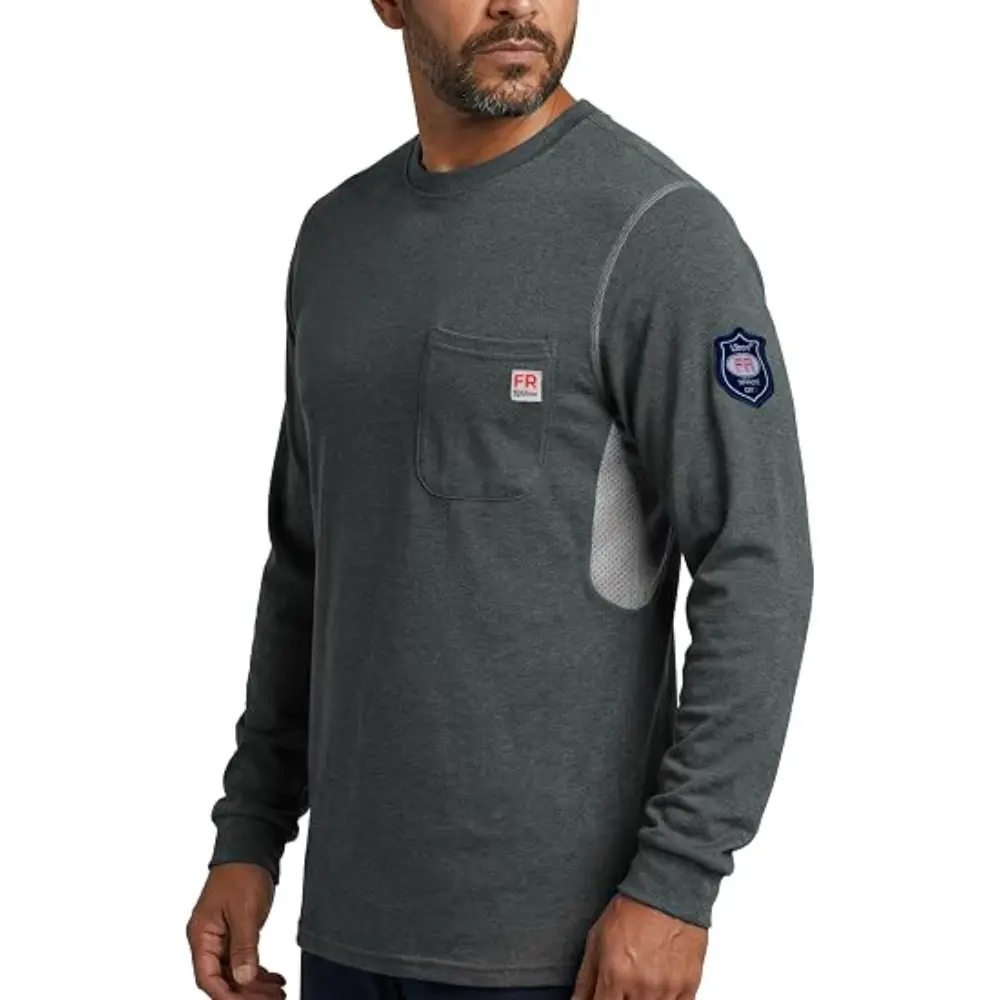 FR Shirts for Men Welding Shirt Flame Resistant Long Sleeve Work Shirts 7.5 Oz FR Clothing