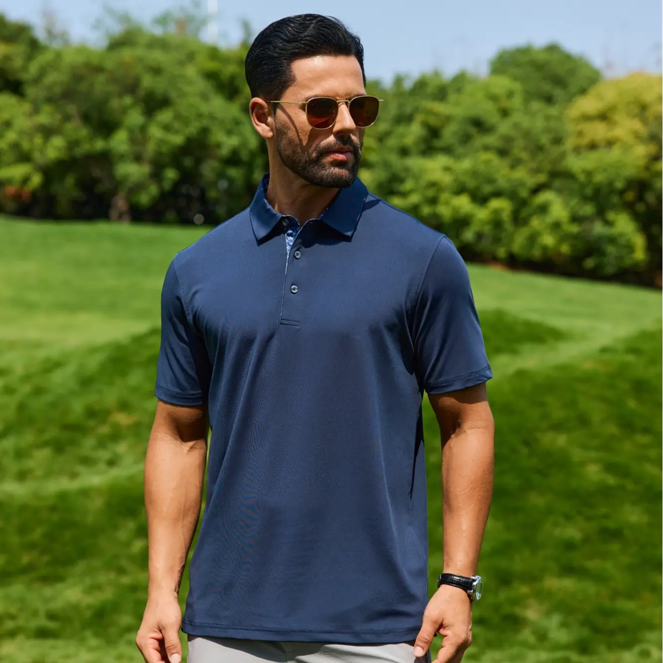 Men's Polo Shirt—Soft and Breathable, Suitable for Work and Golf