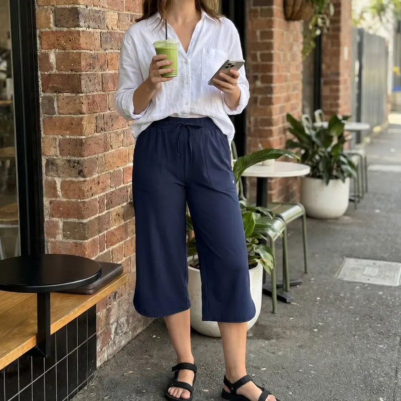 Women's 20-Inch Wide-Leg Cropped Pants