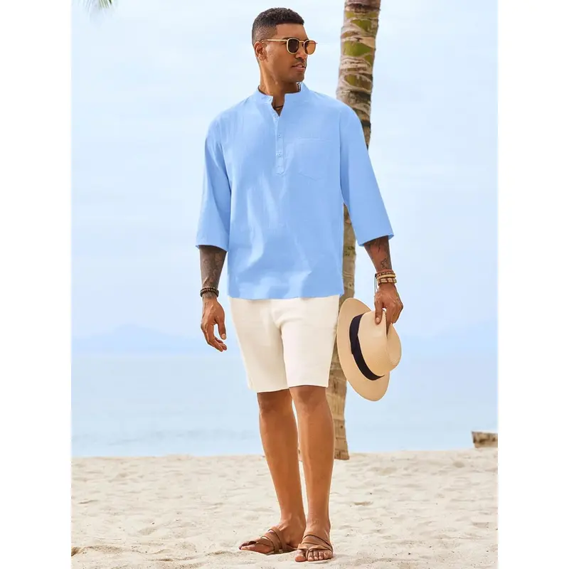 Men's Casual Henley Shirt