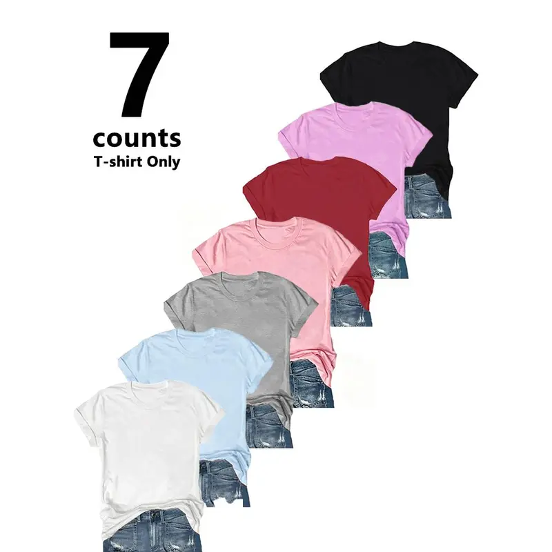 Women's Summer Solid-Color Crew Neck Short-Sleeve Casual T-Shirt
