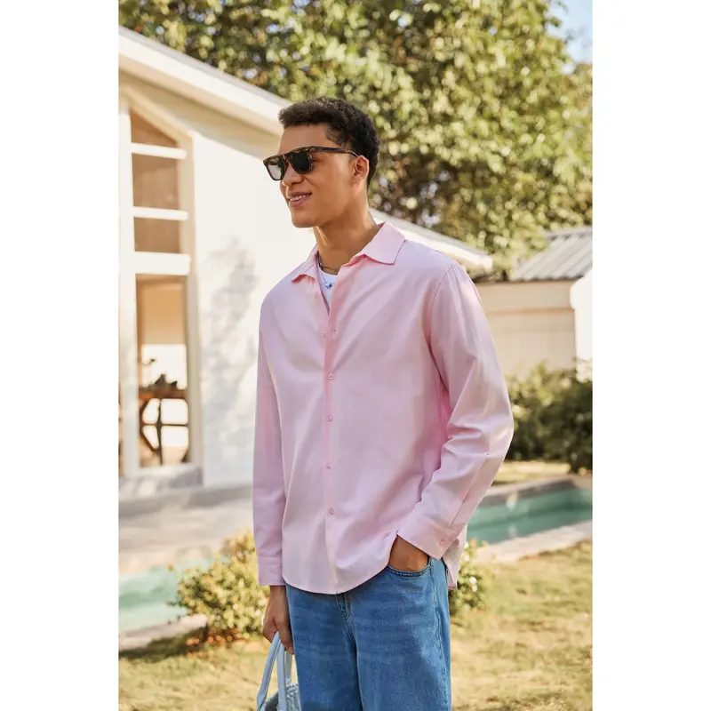 Men's Cotton-Linen Long-Sleeve Shirt