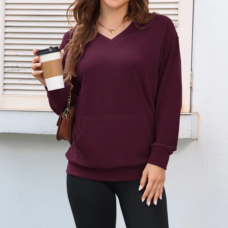 Women's V-neck sweatshirt (hood-free)