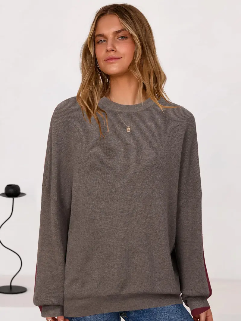 Women's Loose-Fit Wool-Blend Crew-Neck Sweater