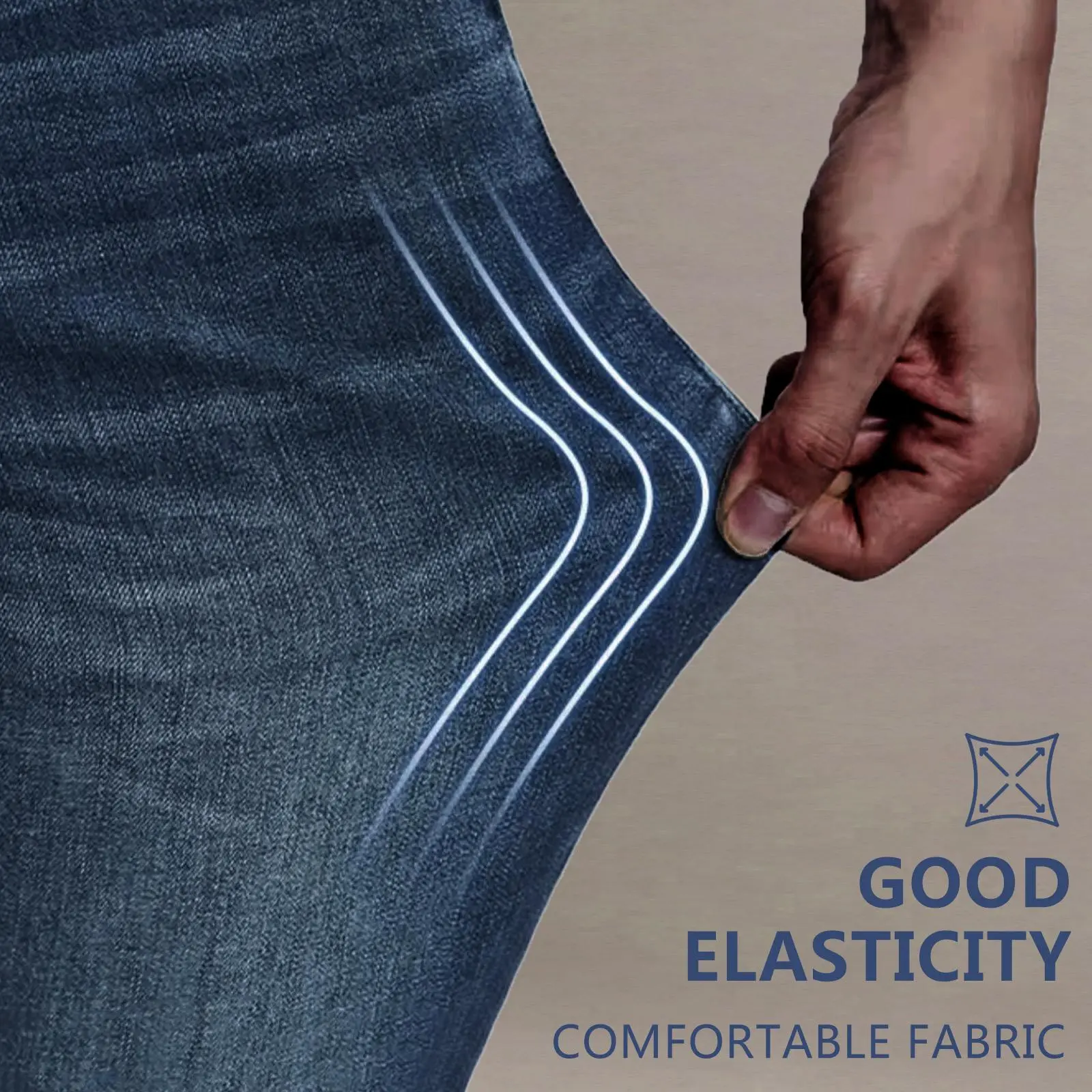 Men's Stretch Cotton Loose Fit Jeans