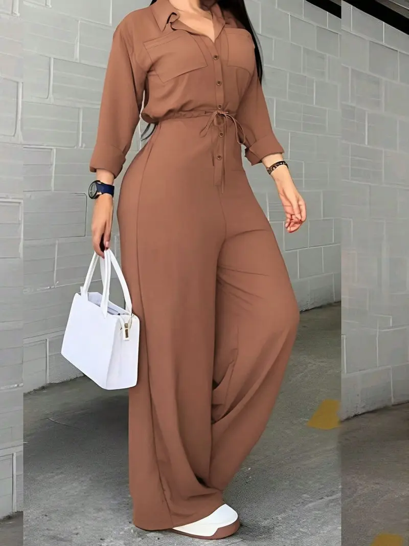 Women's Loose Tie-Waist Jumpsuit