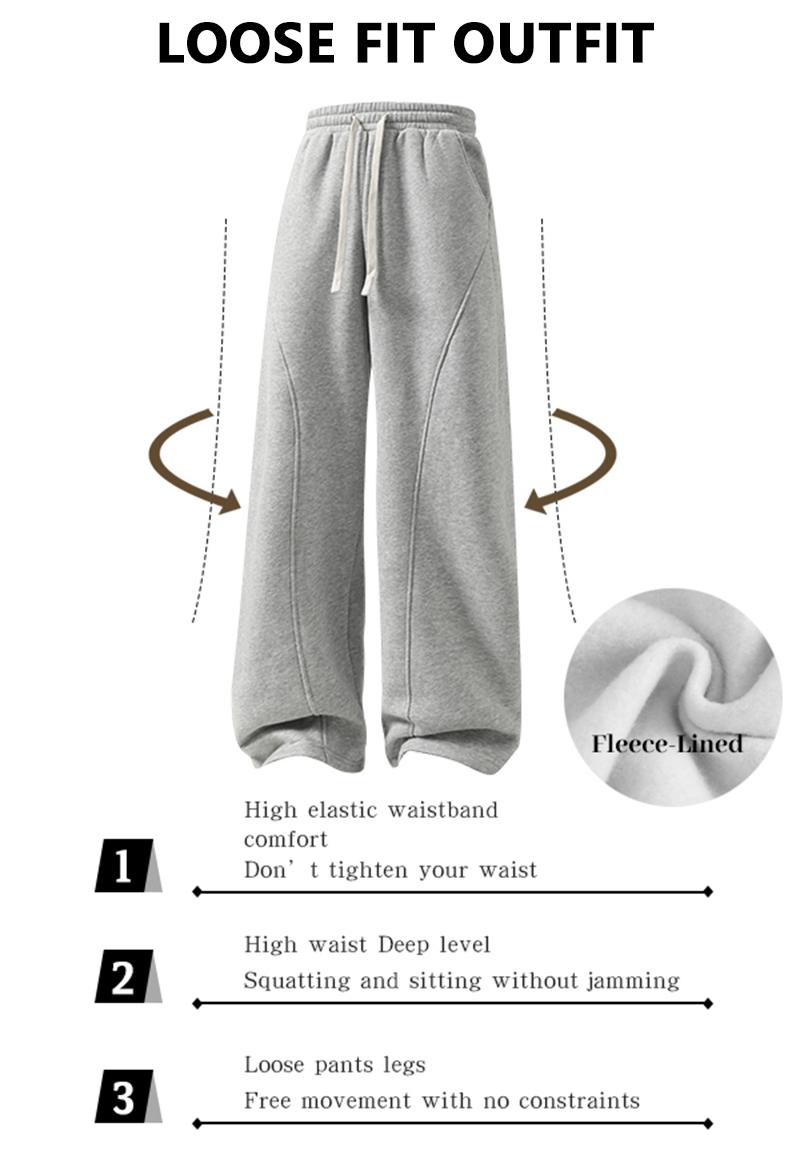 Men's Fleece Thermal Lined Sweatpants Oversize Drawstring Waist Casual Loose Pants for Fall Winter School Season Daily Wear Stylish Menswear Men's Fleece Thermal Lined Sweatpants Oversize Drawstring Waist Casual Loose Pants for Fall Winter School Season Daily Wear Stylish Menswear