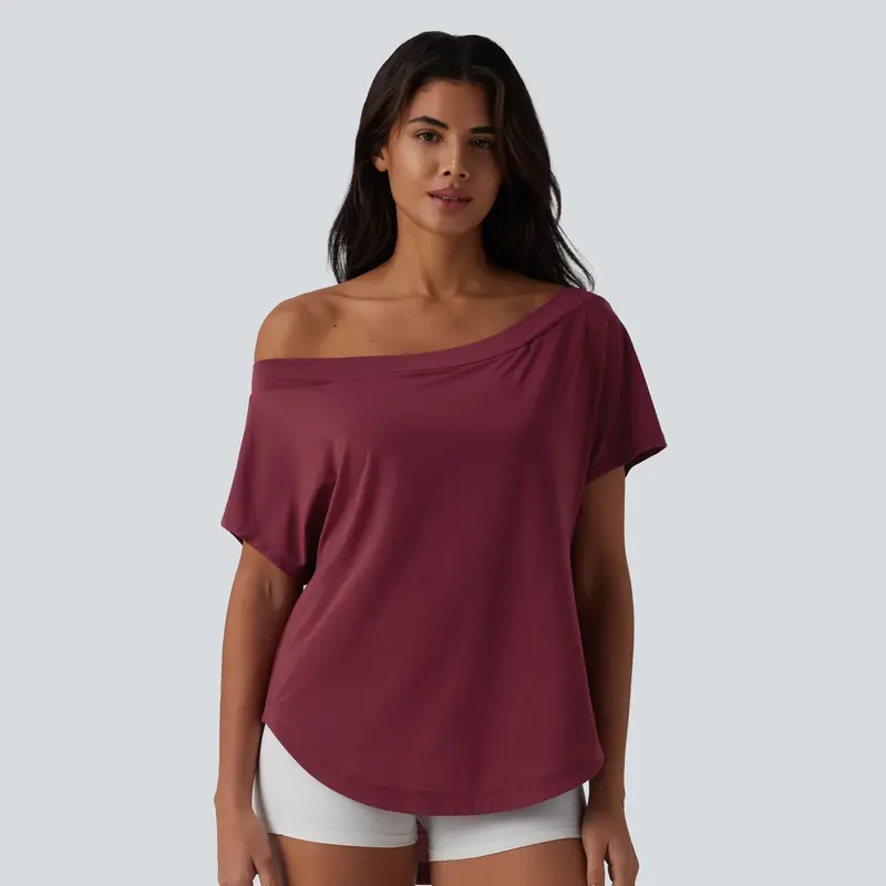 Quick-dry yoga top with built-in bra