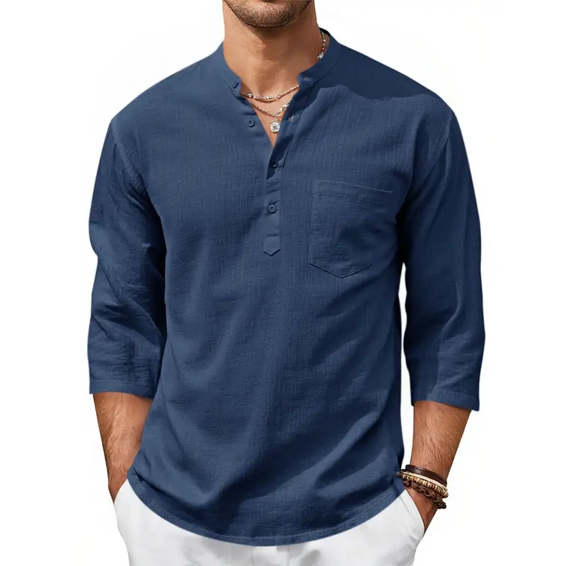 Men's Casual Henley Shirt