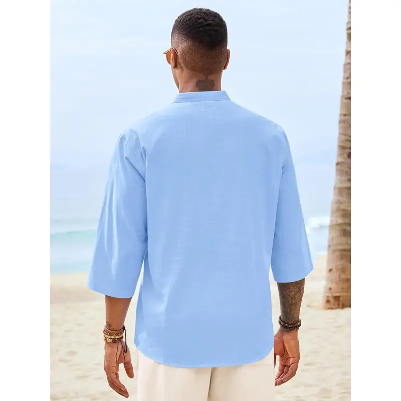 Men's Casual Henley Shirt
