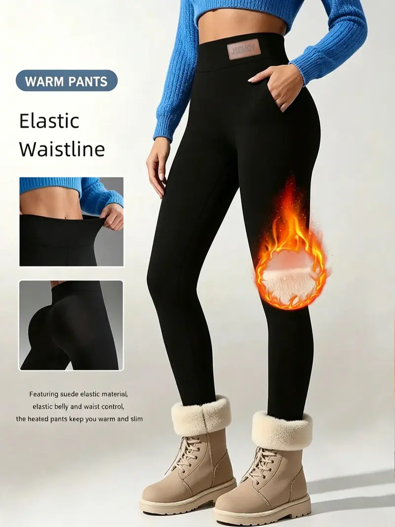 Women's High-Waisted Faux Shearling-Lined Yoga Pants