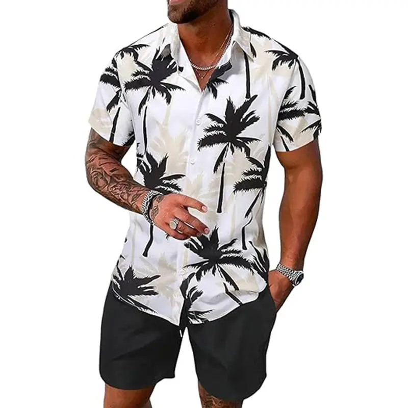 Men's Hawaiian-style two-piece set
